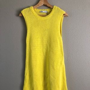 Zara Yellow Knit Sleeveless Dress